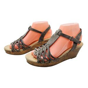 jellypop womens memory foam "kid amie" 2.5" wedge cork heels sandals